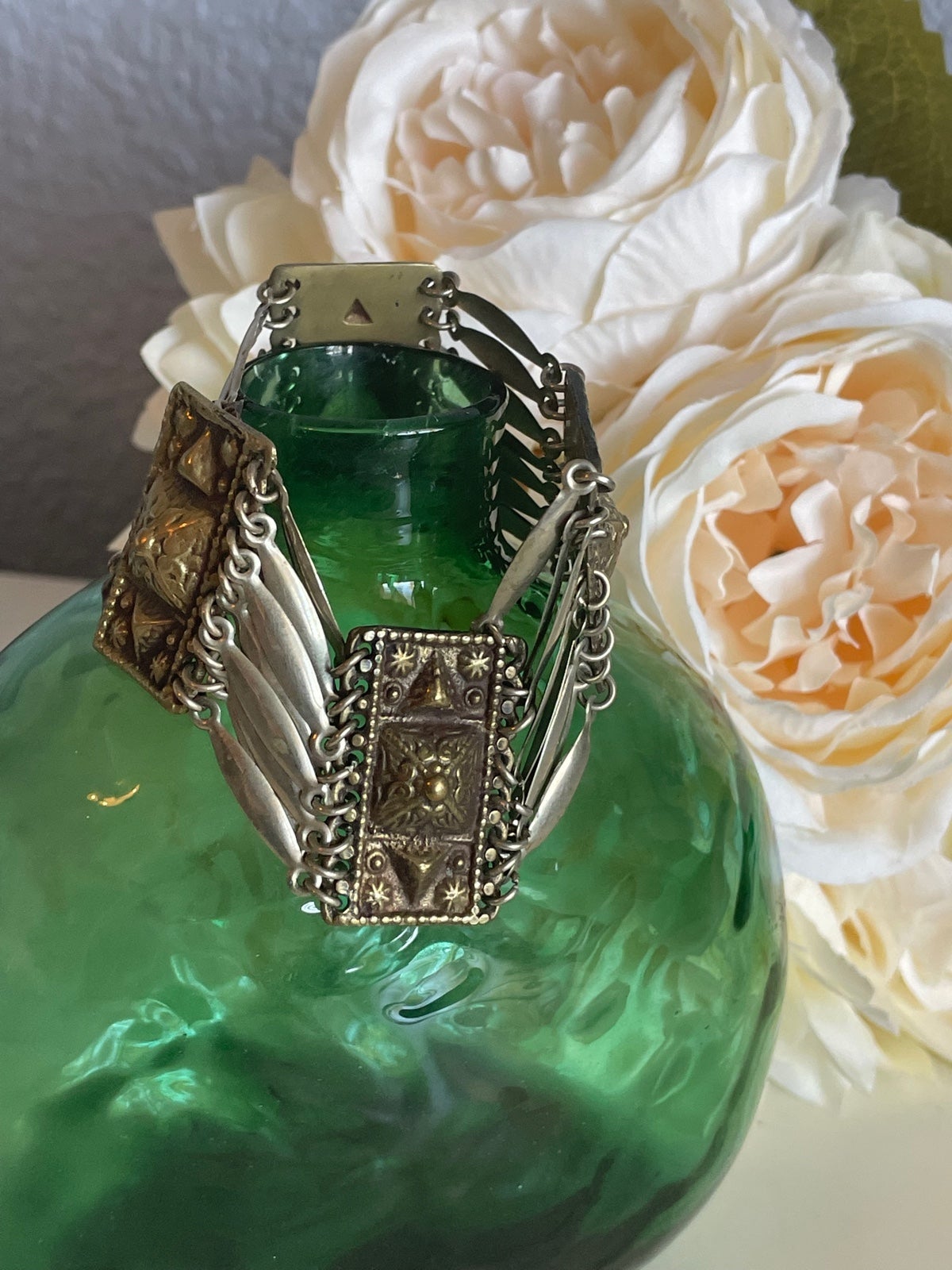 Vintage Mexican Alpacca Mexico Silver tone Bracelet