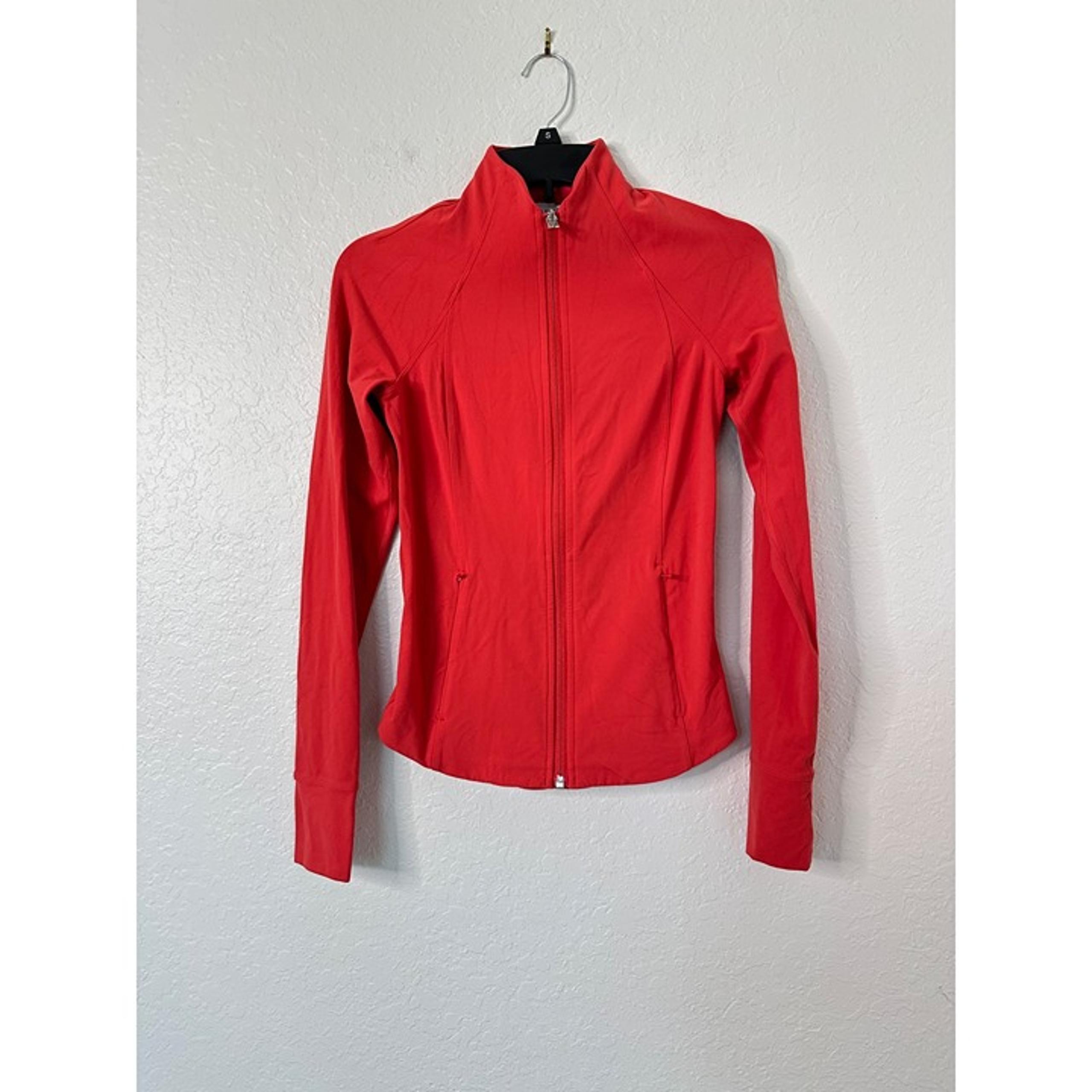 Athleta Women's Red Full-Zip Athletic Jacket XXS  Stretchy Thumb Holes