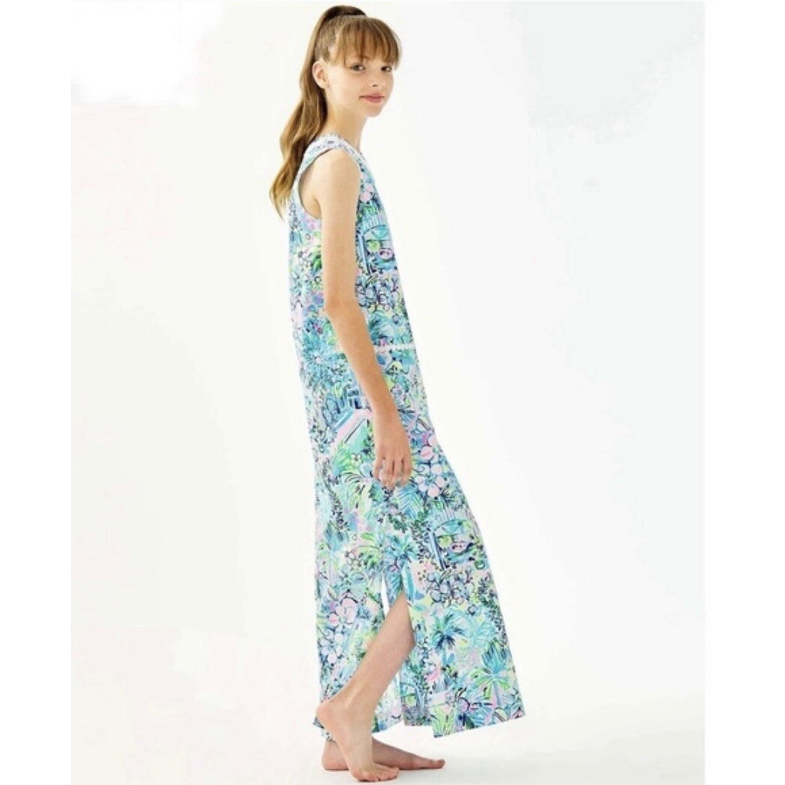 Lilly Pulitzer Little Lilly Classic Maxi Dress Lilly's House Preppy NEW Girls 12