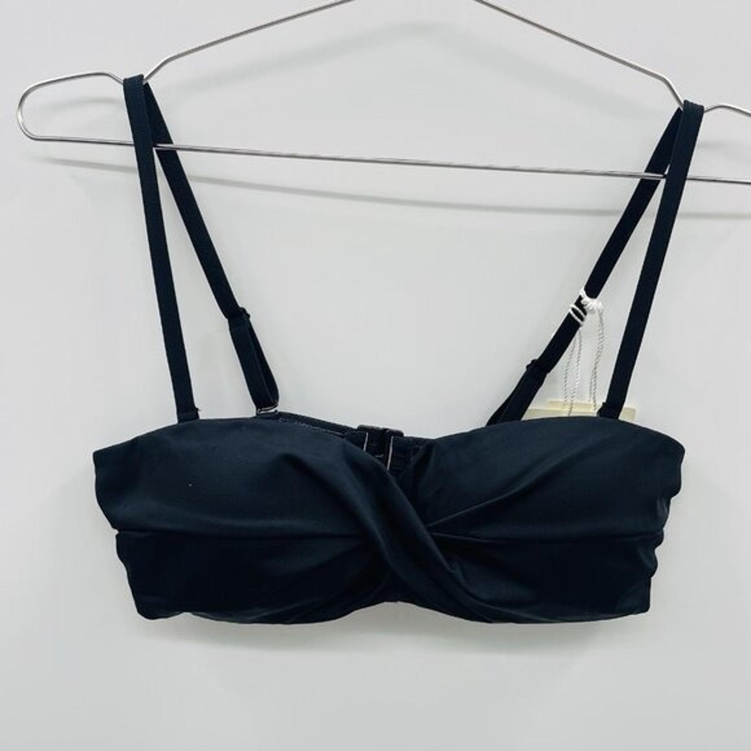 Boden Womens Size 6 US Twist Front Bandeau Multi Way Bikini Top in Black 1973