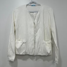 J Mclaughlin Marie Cardigan Sweater Small NEW 158 100 Cotton White Coastal