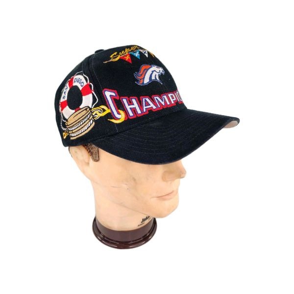Denver Broncos Super Bowl XXXII 32 Champions 1998 Cap Hat SnapBack 90s Black Cap