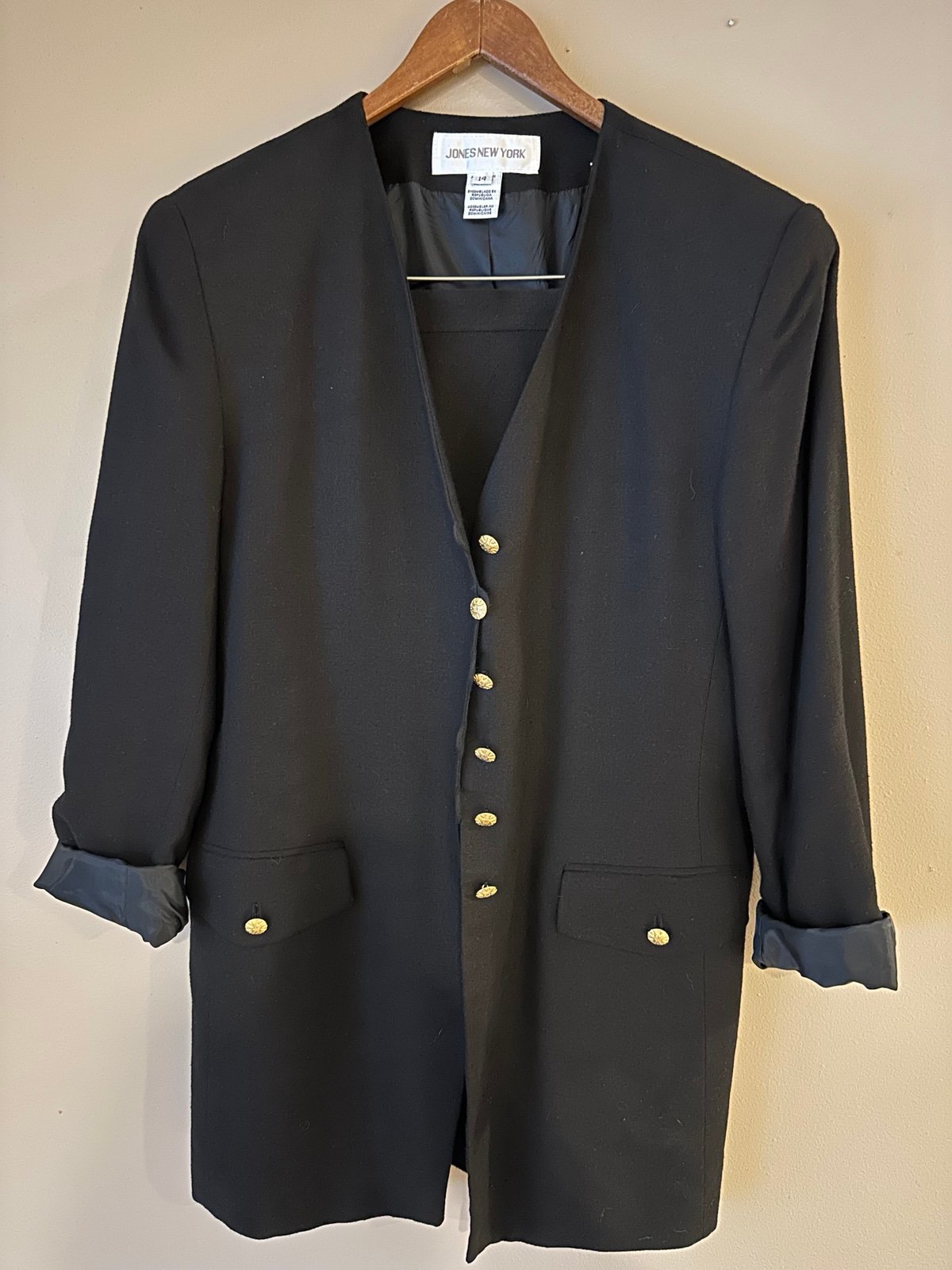 Black blazer and matching skirt