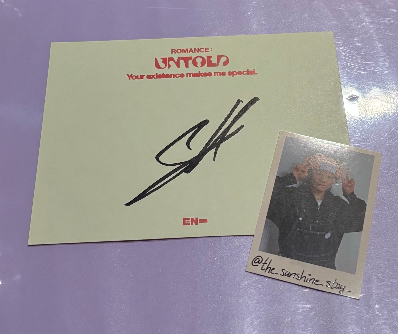 Signed Sunghoon postcard