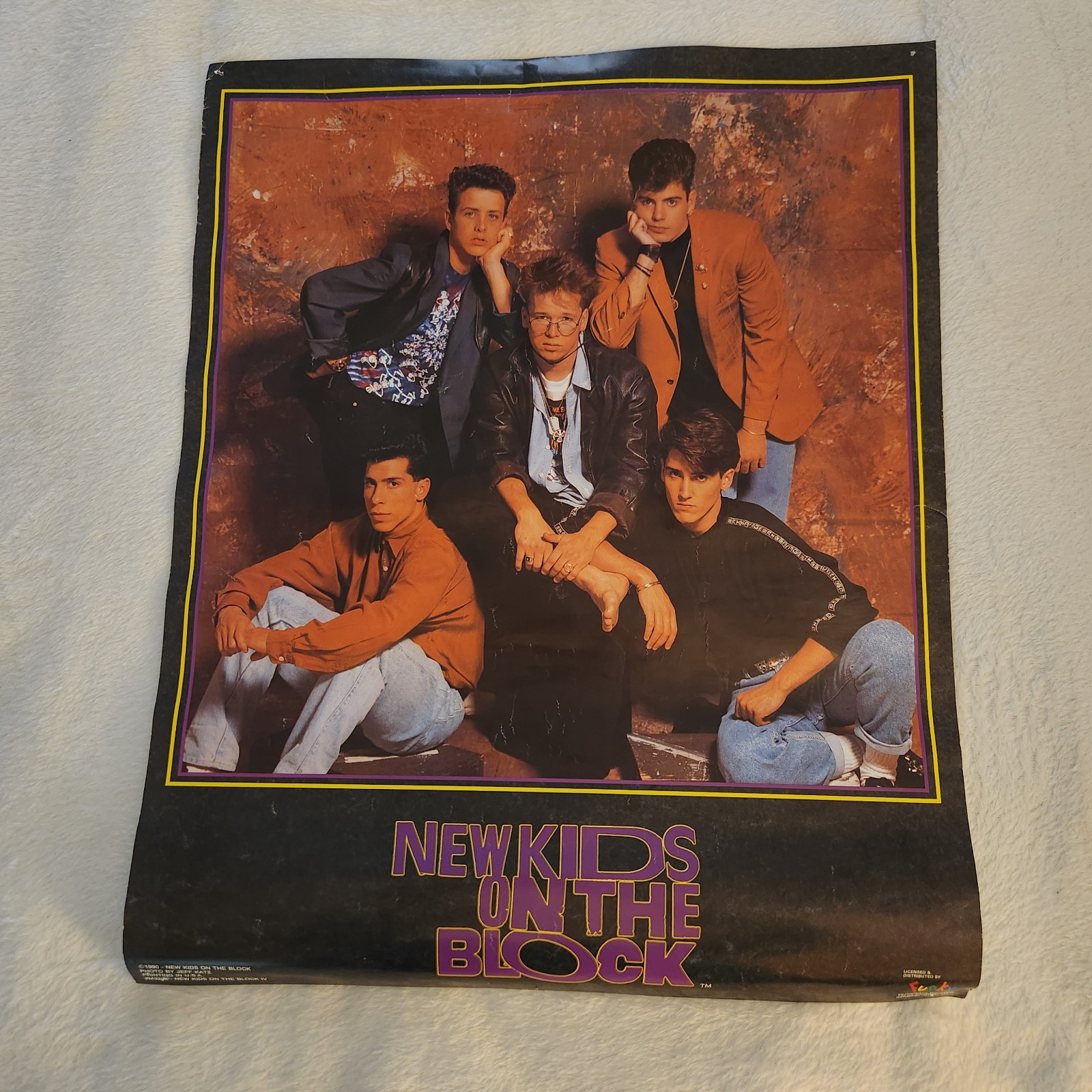 Vintage 1990 New Kids on the Block Promo Poster RARE 16 x 20