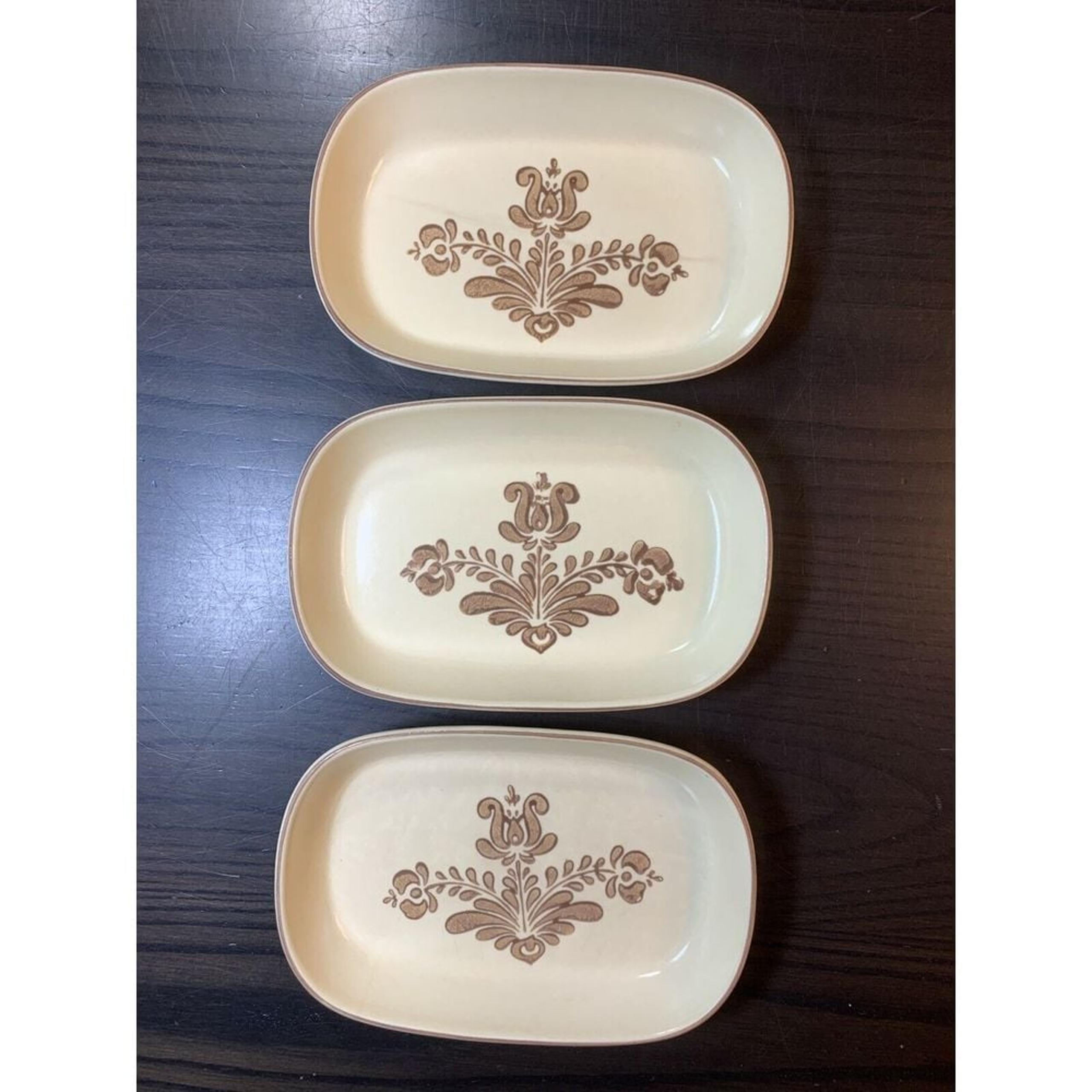3 Pfaltzgraff USA Village 7" x 4" Rectangular Relish Dishes Useful Everyday Size