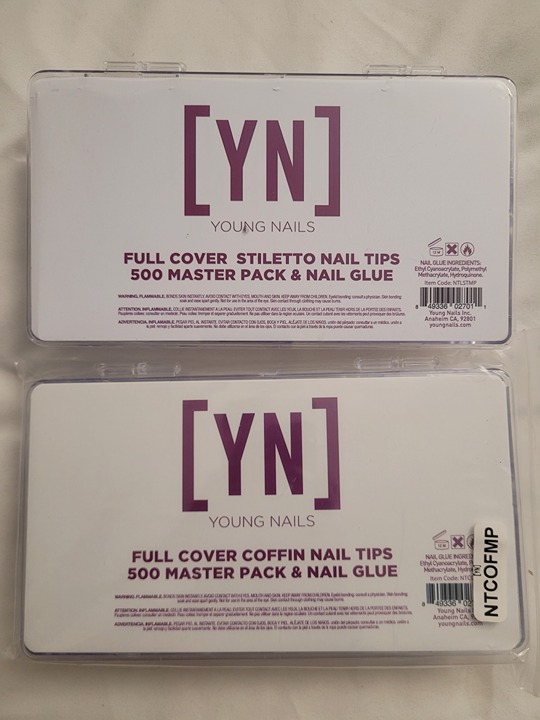 Young Nails Coffin and Stilleto Full Cover Tips Lot