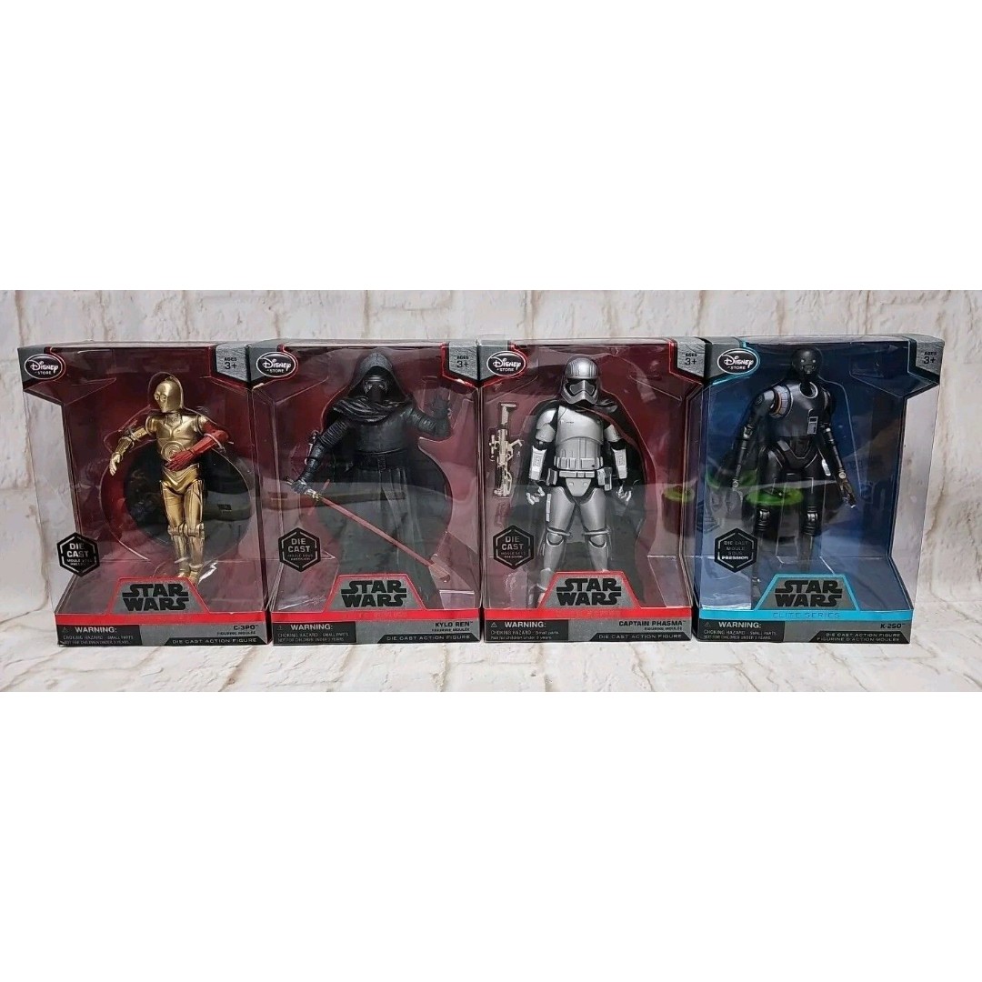 LOT 4 Disney Store Star Wars Elite Series Die Cast 7 Action Figure Gift Set New