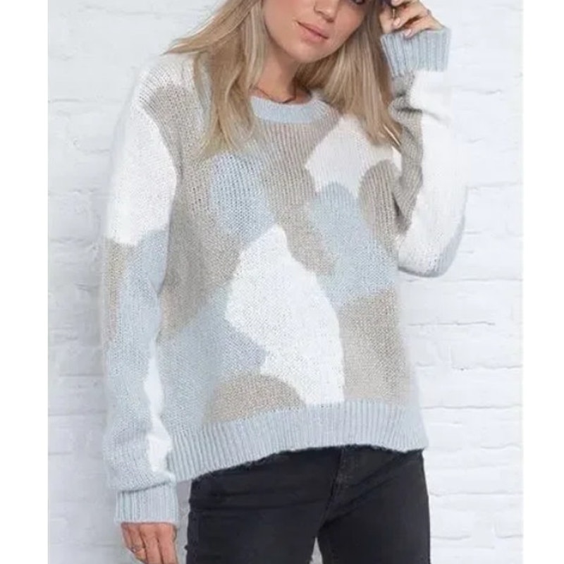Wooden Ships Crewneck Sweater Size XS S Neutral Camo Mohair Wool Blend