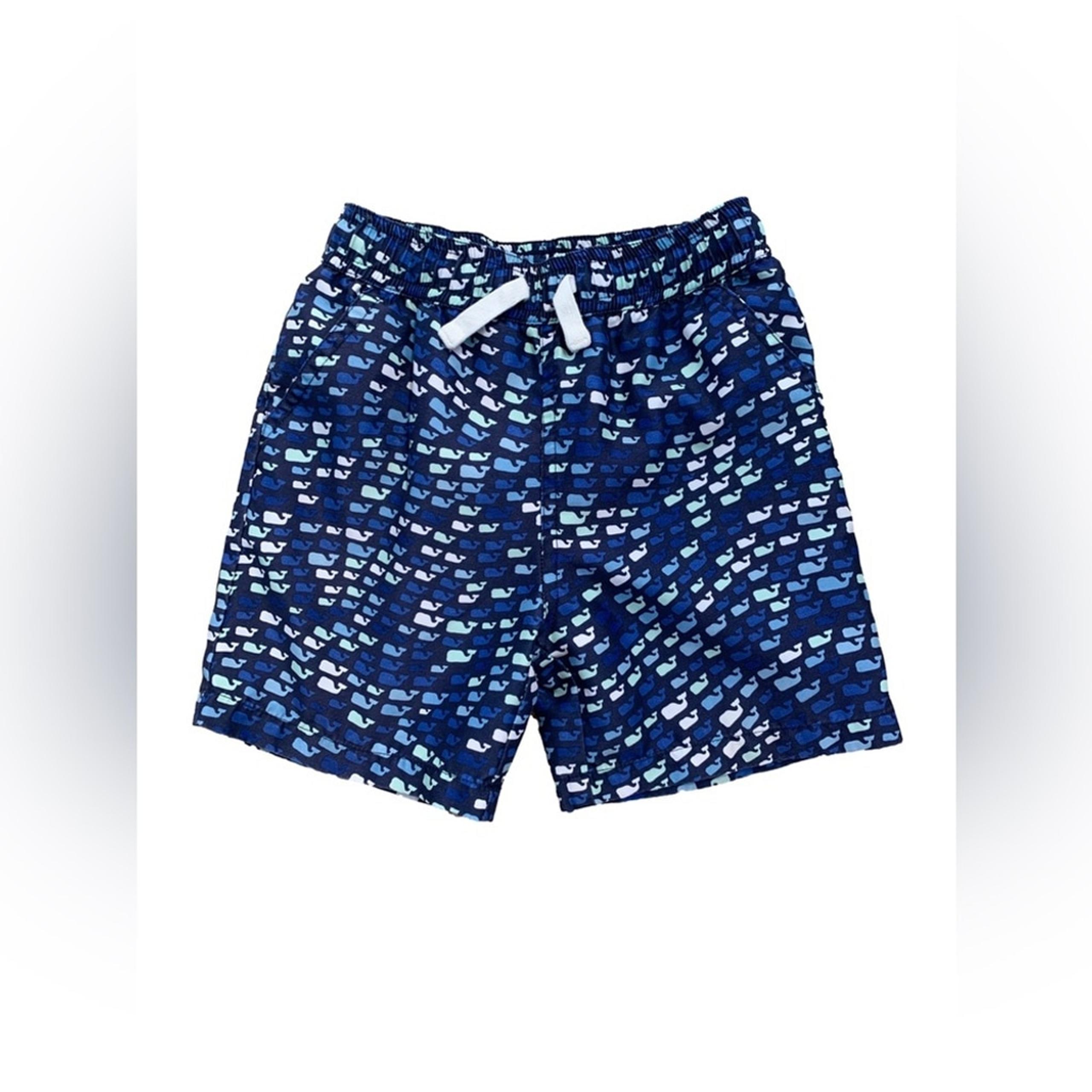 Vineyard Vines Size 5T Blue Whale Print Swim Trunks