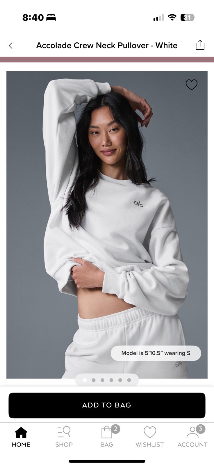 Alo White Crewneck