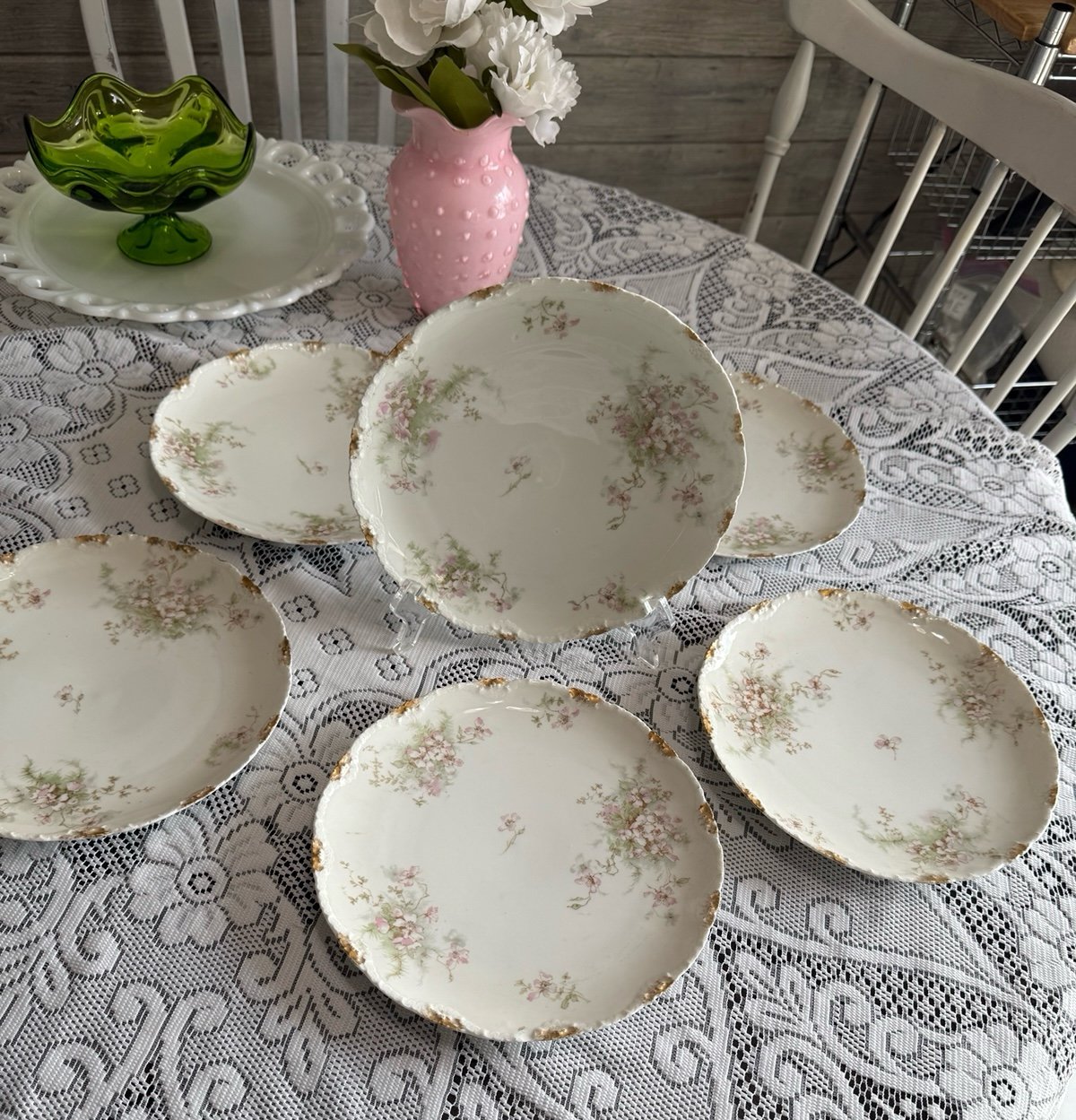 Theodore Haviland Apple Blossom Schleiger 146 Limoges France Porcelain plates