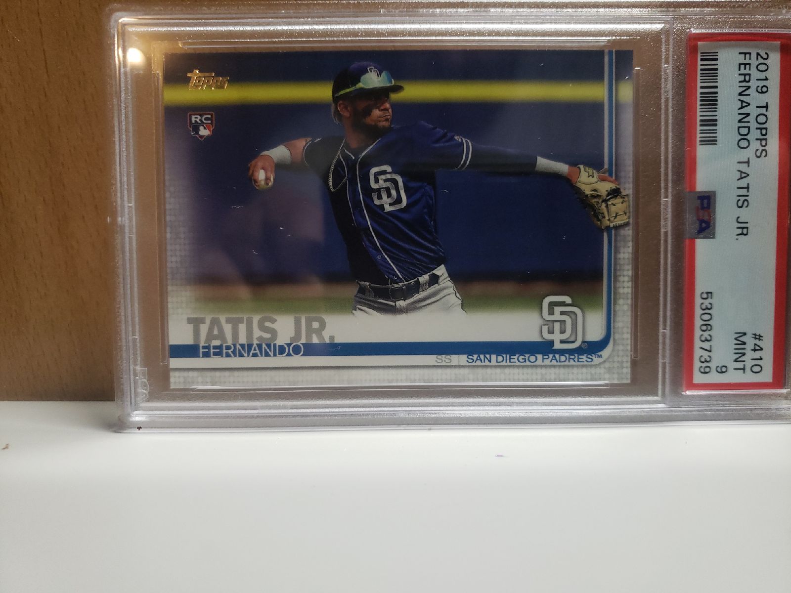 2019 Topps Fernando Tatis Jr RC Rookie San Diego Padres PSA 9 Mint HOT Card #410