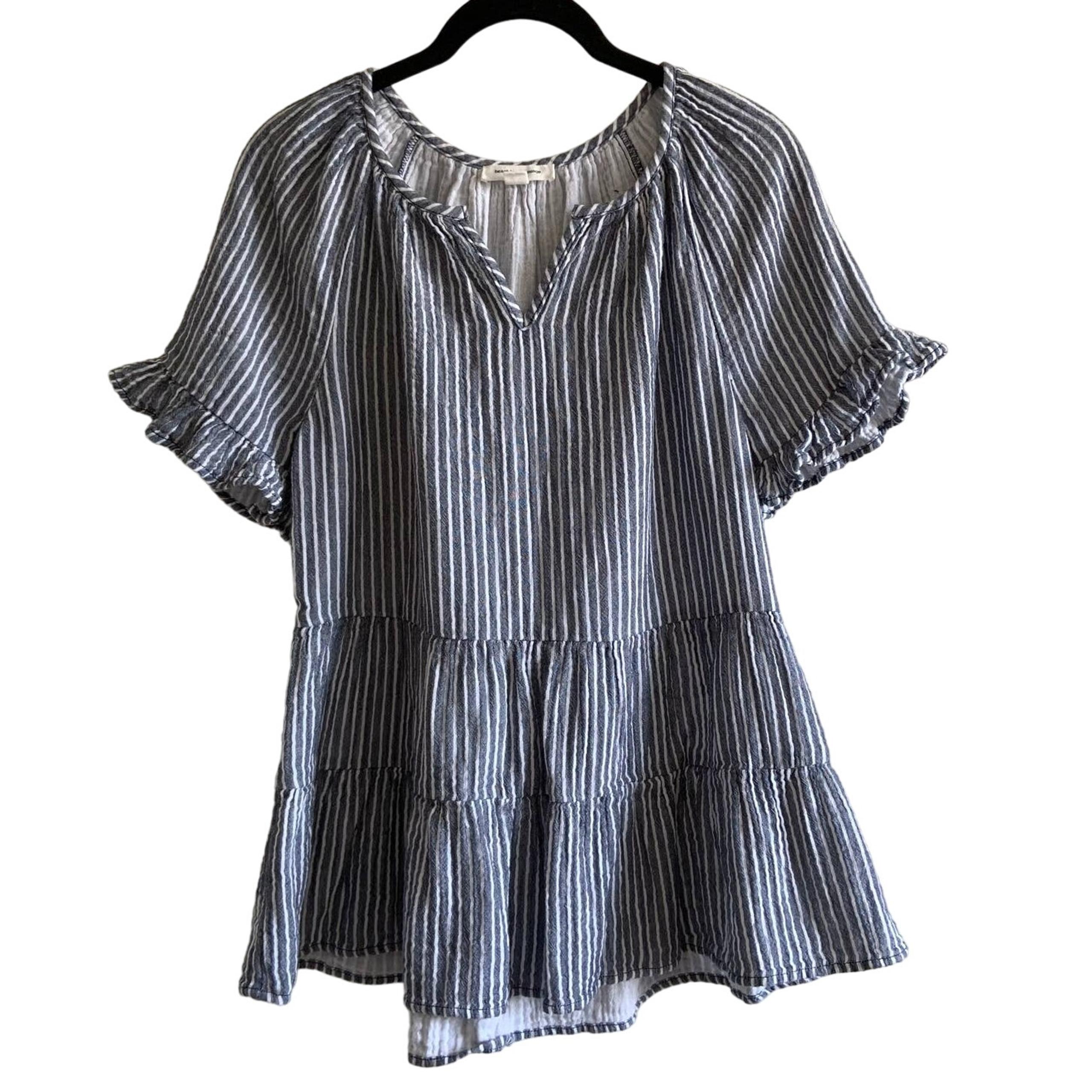 beachlunchlounge XS Akia Striped Tiered Top