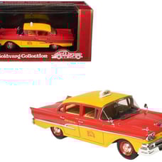 1958 Ford Custom 300 Taxi Cab Kind Taxi Co. Red and Yellow with Yellow
