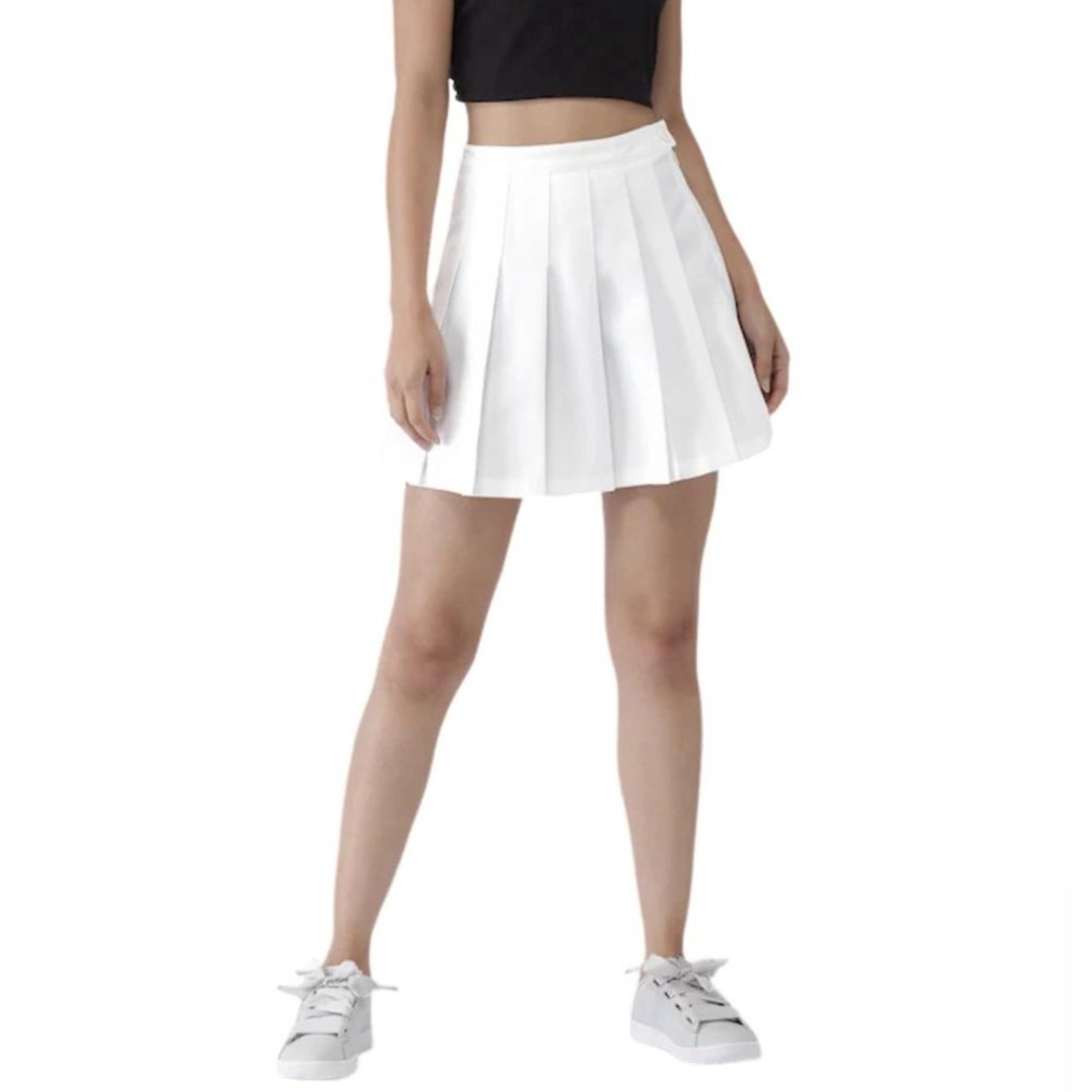 Forever 21 Women’s White Pleated A-line Mini Skirt