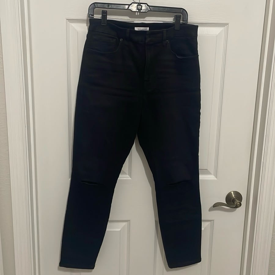 Good American Womens Good Waist Crop black jeans