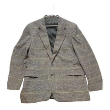 Vintage Garrison Park Sport Coat Mens 48 Houndstooth Camel Hair USA Suit Blazer