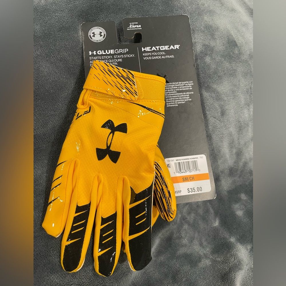Under armour football gloves yellow discount