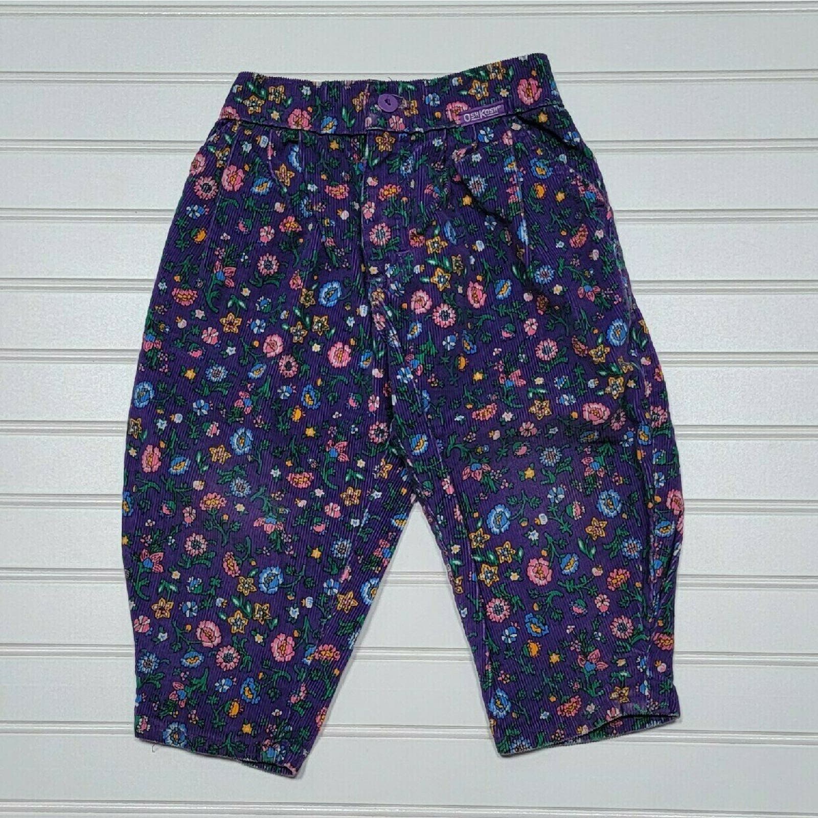 Vintage Oshkosh Corduroy Floral Bubble Pants