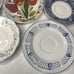 Vintage Mismatched China Dessert Cake Plates Mixed Patterns Blue Theme Set of 7