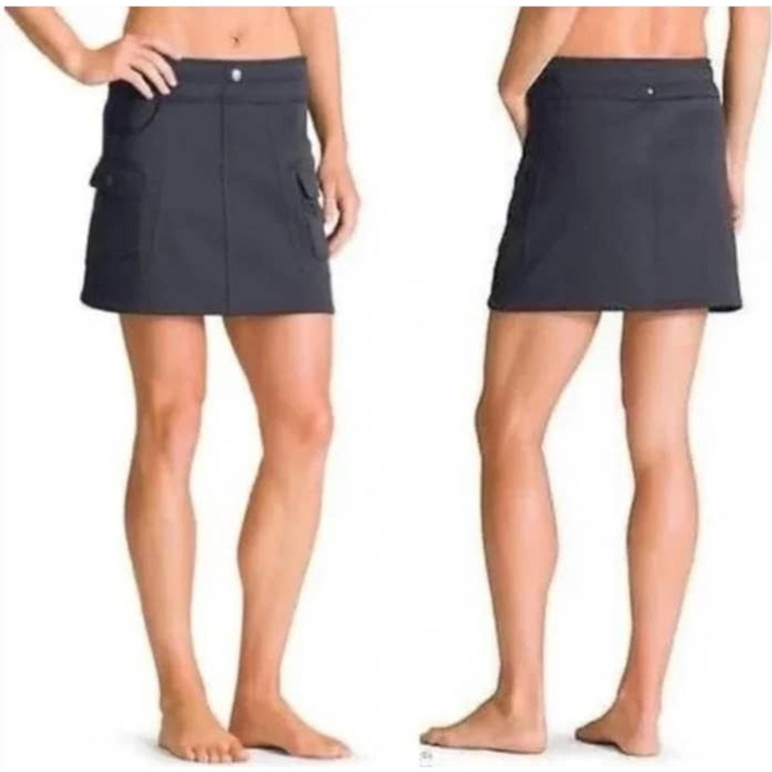 Athleta Women's Snowslide Fleece Lined Cargo Skirt Black Pull On Athletic small