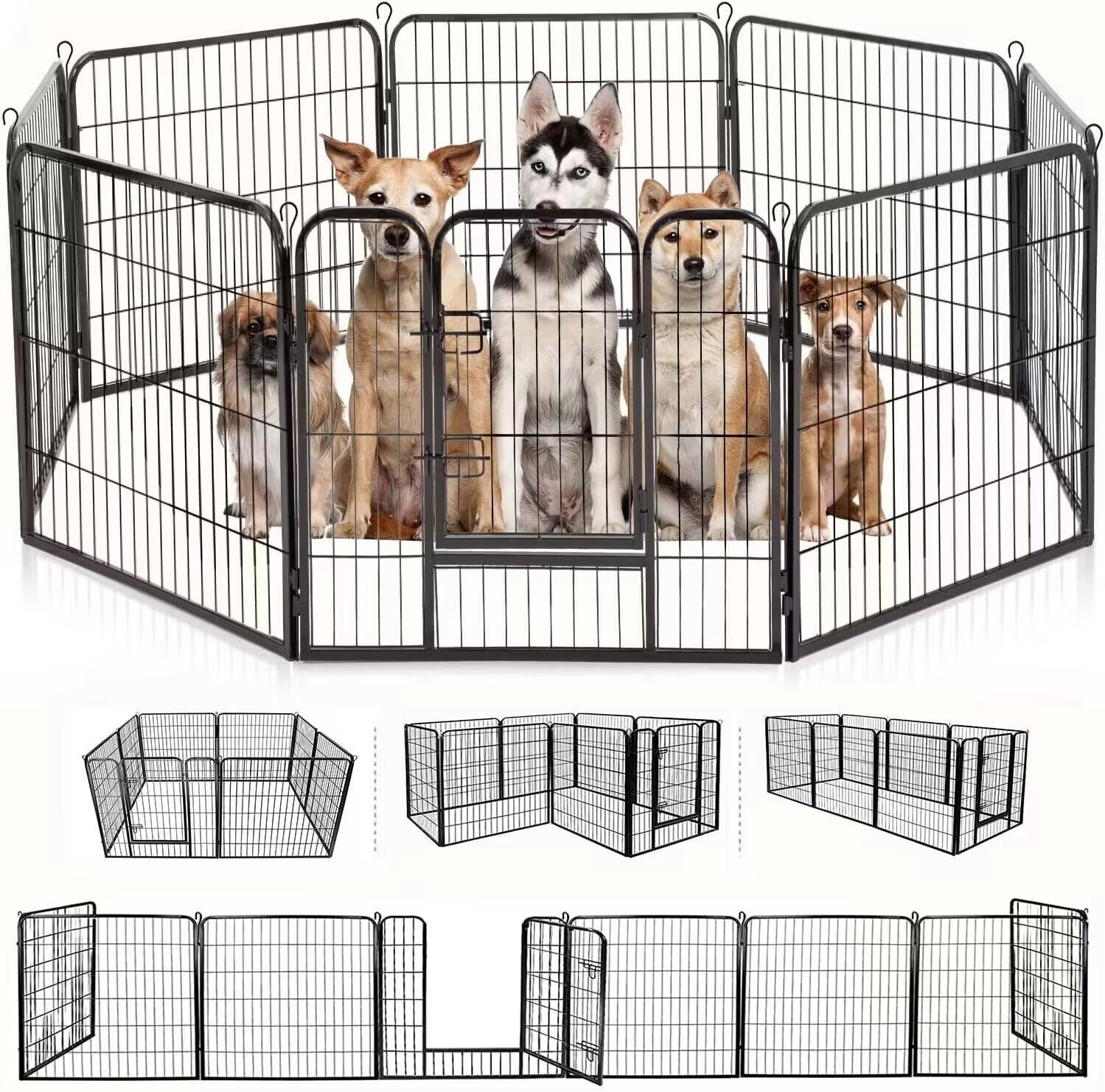 40’’ height 8 Panels Heavy Duty Playpen, 32’’ Width Dog Fence Exercise Pen with