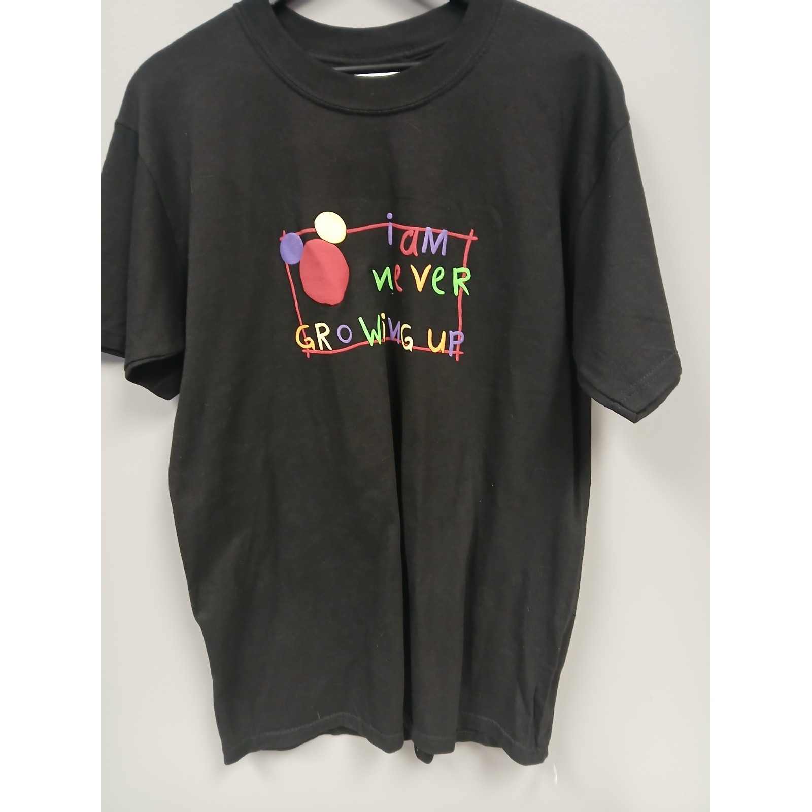 Vintage 90s Mickey Mouse T Shirt Mens Size Small I Am Never Growing Up Disney...