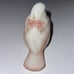 Fenton antique rose bird glossy cream with blush hand painted roses signed