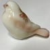 Fenton antique rose bird glossy cream with blush hand painted roses signed