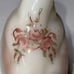 Fenton antique rose bird glossy cream with blush hand painted roses signed