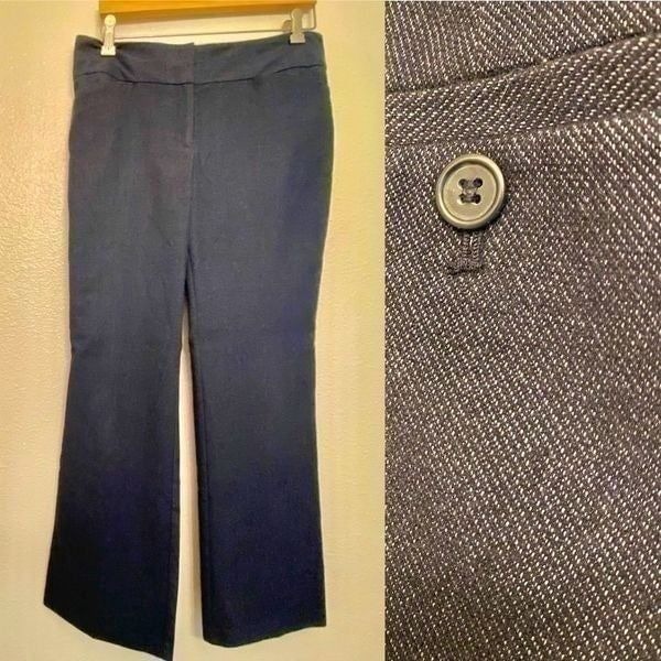 LOFT original wide boot cut leg navy blue Career Pants trouser slacks -6