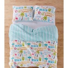 New -Home Threads -Beach Days Quilt Set-Full/Queen