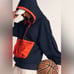 Free People Small Sweatshirt At Your Best Quarter Zip Navy Orange Pocket Hoodie