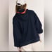 Free People Small Sweatshirt At Your Best Quarter Zip Navy Orange Pocket Hoodie