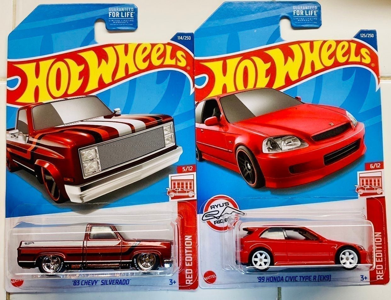 Hot Wheels Red Edition Target Exclusive Silverado & Civic Custom