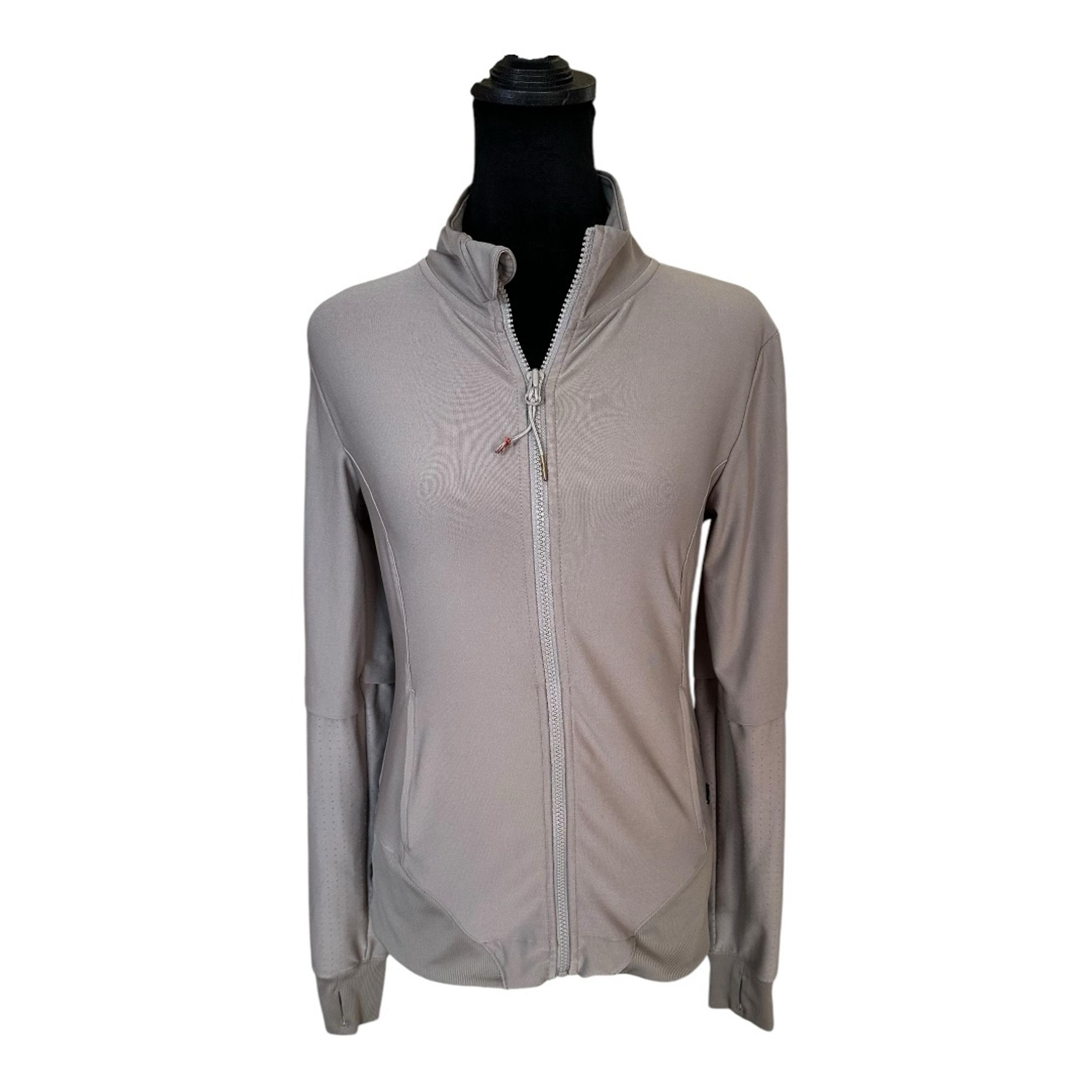 Mondetta Women’s Athletic Warmup Jacket - Size Small, Tan Zip-Up with Thumbholes