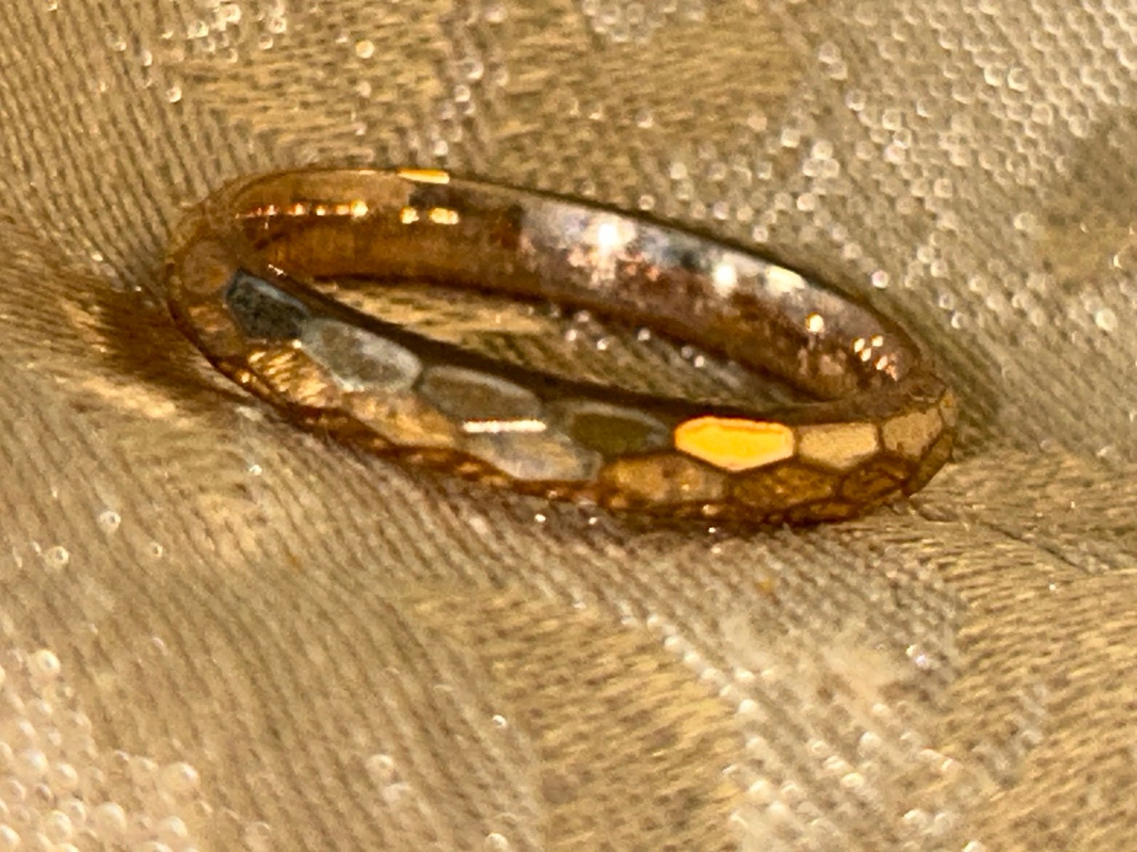 Vintage OT turkey gold over sterling silver faceted cut band