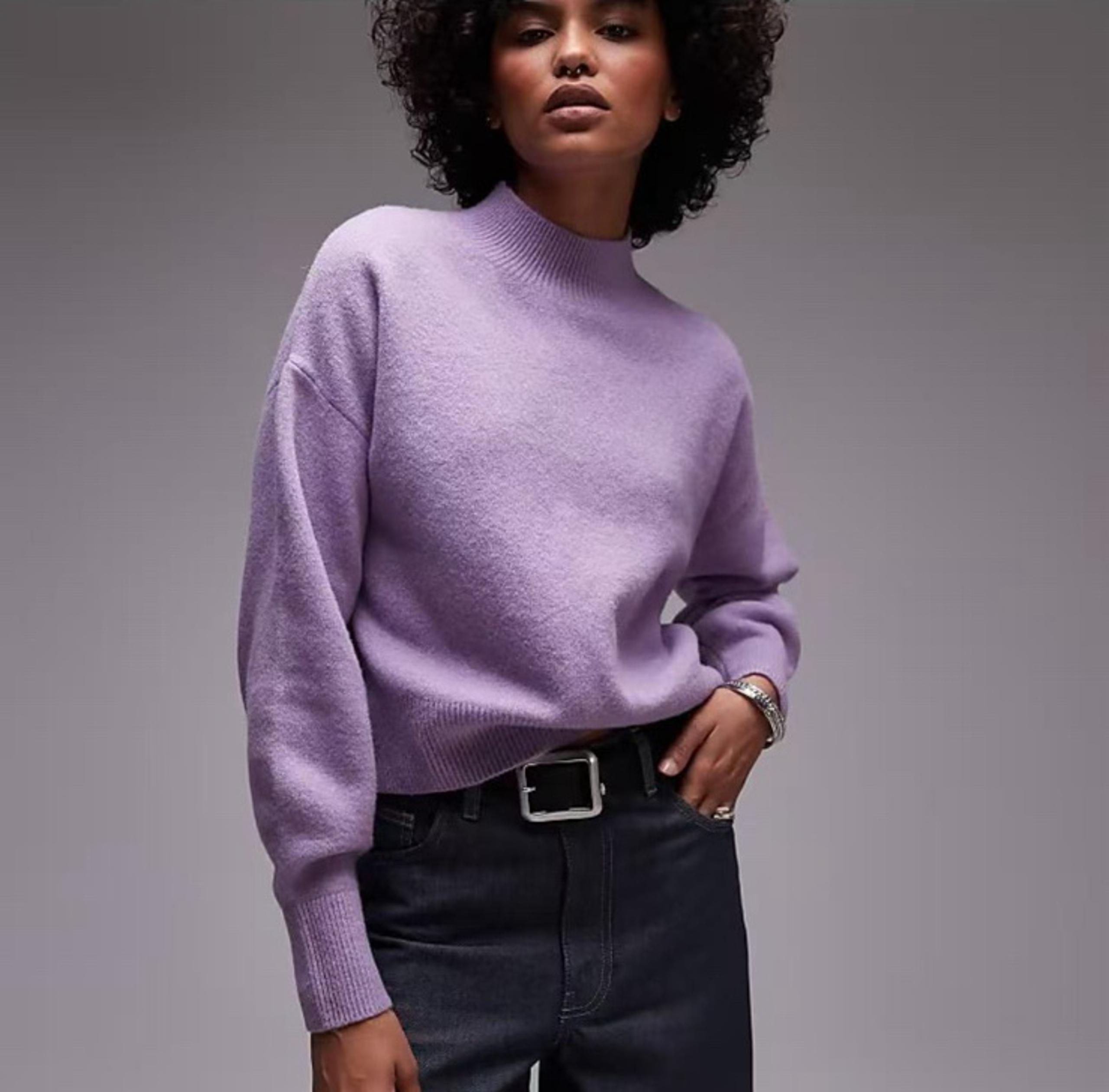 &Other Stories Mock Neck Sweater In Lilac