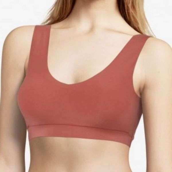 Chantelle Soft Stretch Padded V-Neck Bra in Rose SZ XS/S