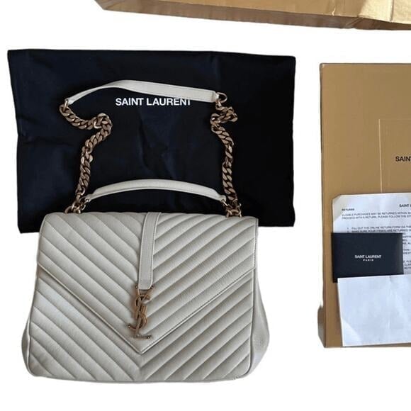 YSL COLLEGE LARGE CHAIN BAG IN QUILTED LEATHER Saint Laurent