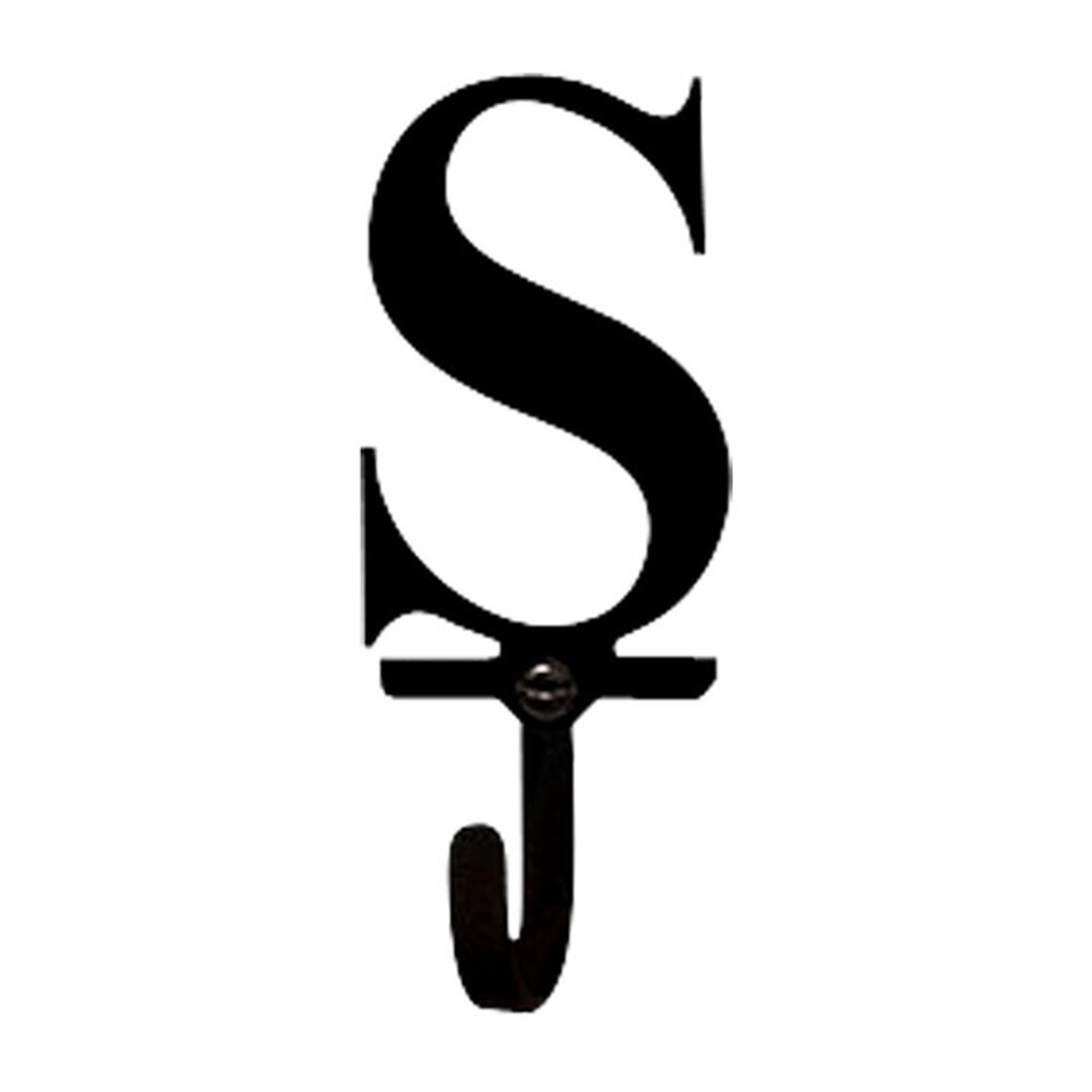 Letter Initial S Coat Hook Wall Mount Towel Bath Pet Leash Organization Decor