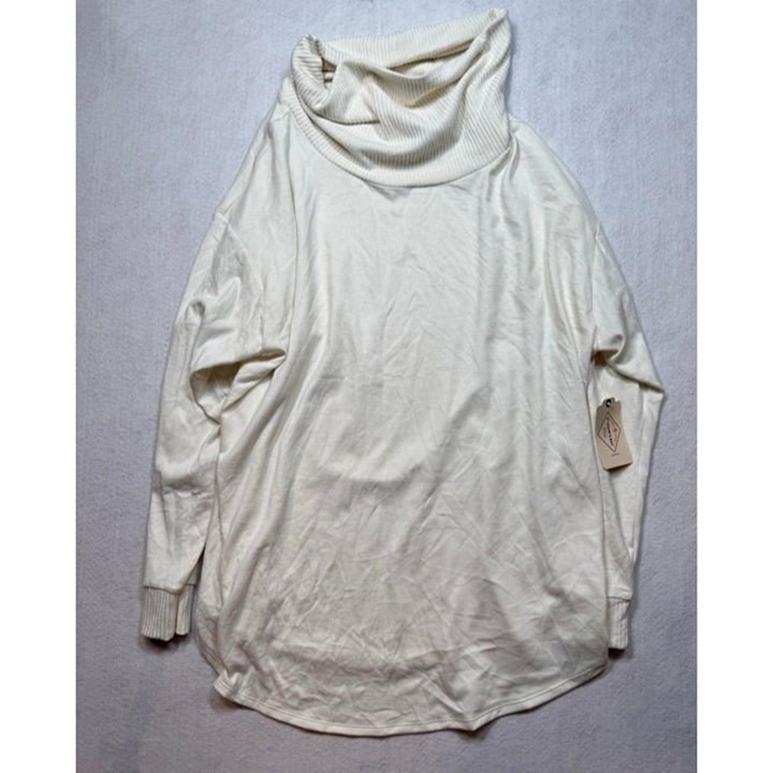 St Johns Bay Cowl Neck Sweater Long Sleeve Ivory Cream Women's Plus Size 1X NWT