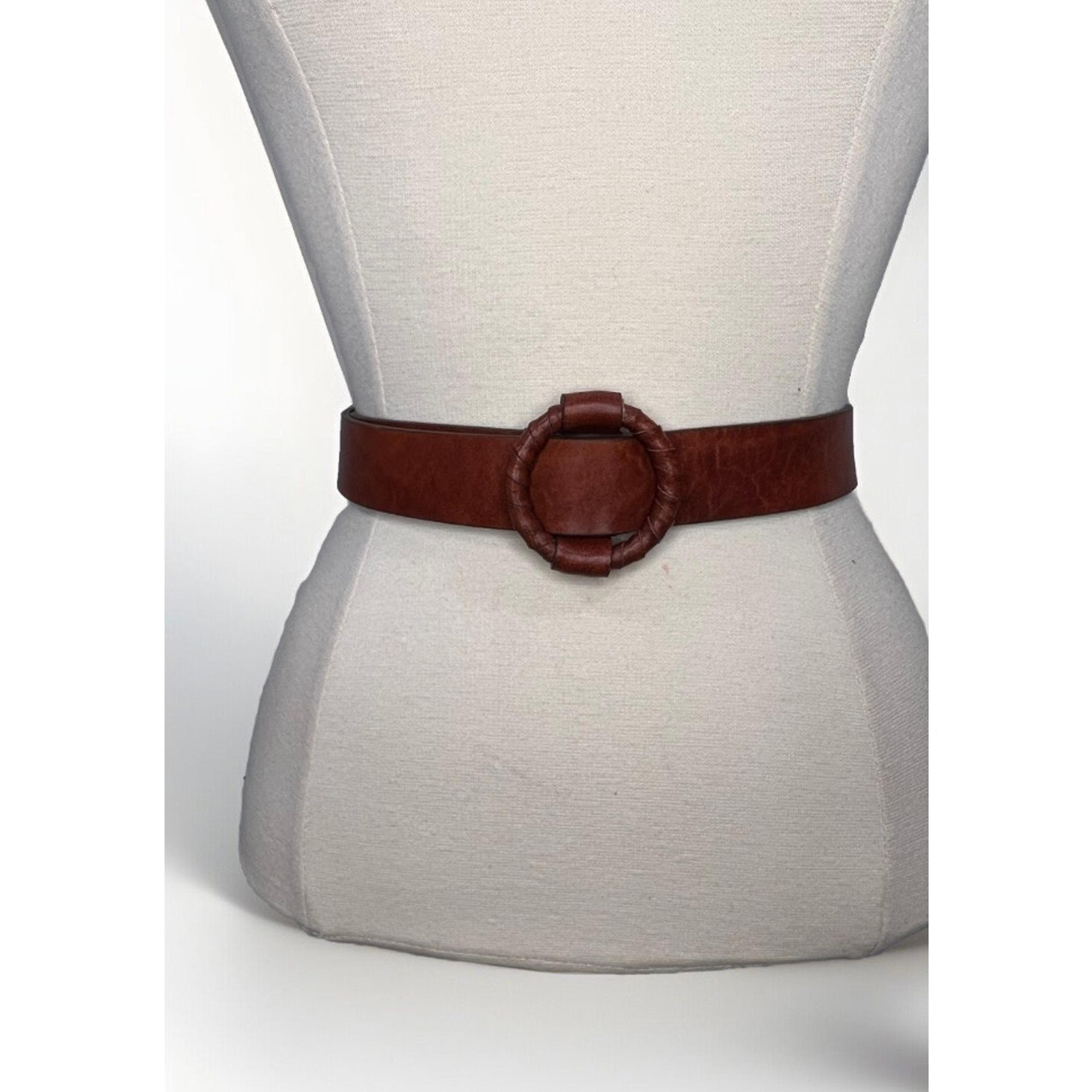Womens Gap Leather Boho Minimalist Brown Buckle Belt