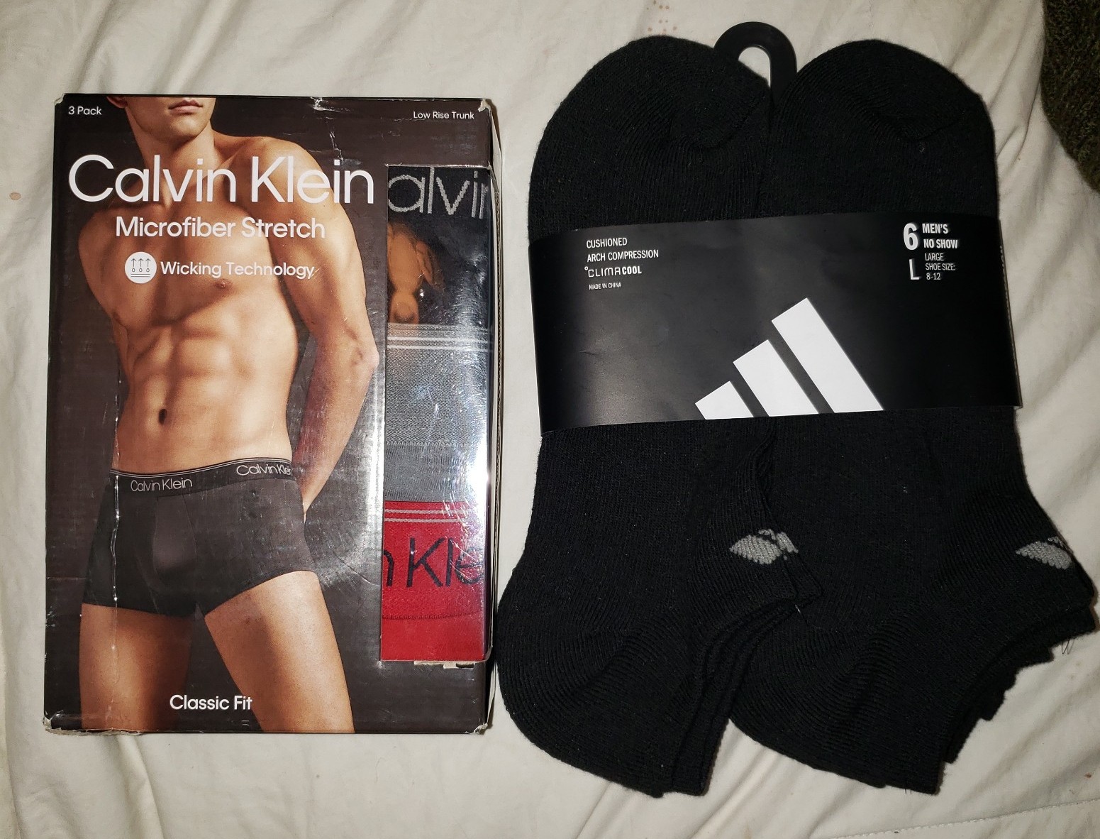 3 pack Calvin Klein boxer breifs. and 6 pack adidas socks NWT