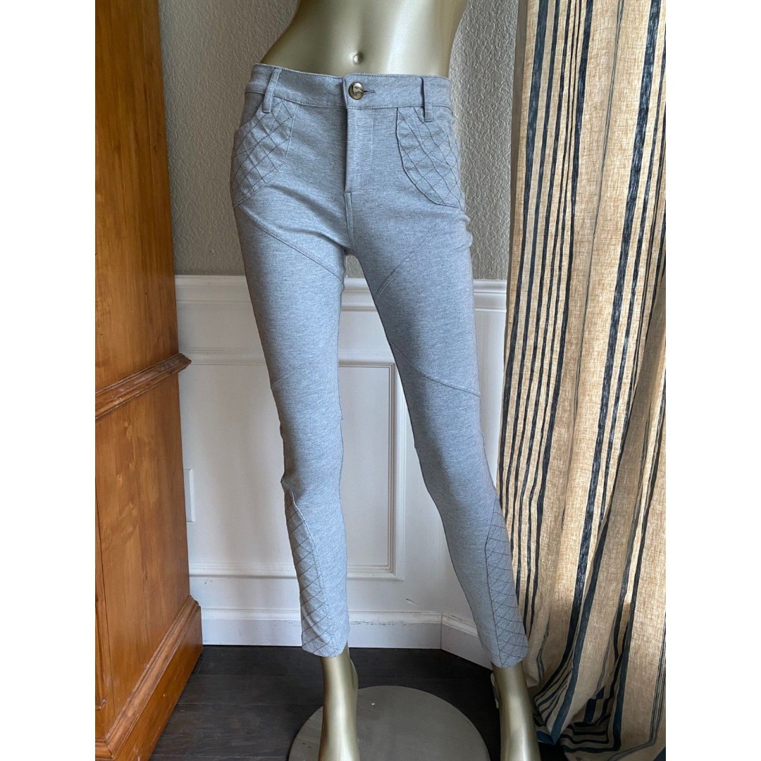 EUC Free People Quilted Heathered Grey Stretchy Leggings 28