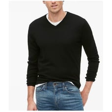 J. Crew Men's Merino Wool Blend V-Neck Sweater Black Size L NWT