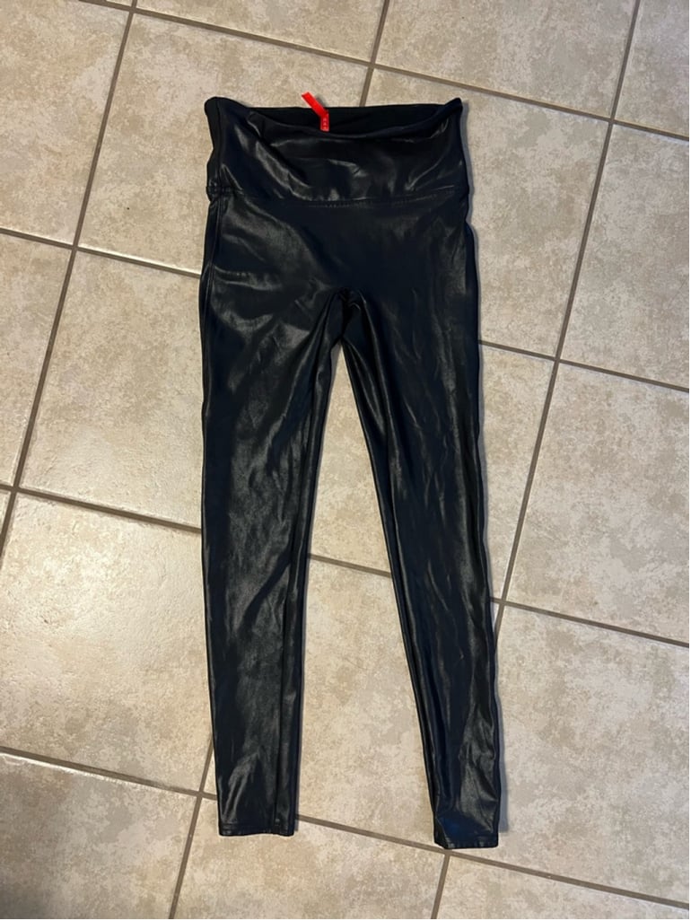 Women's Spanx Faux Leather Leggings Size M Black
