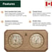Sauna Thermometer and Hygrometer 2 in 1 - Fahrenheit & Celsius