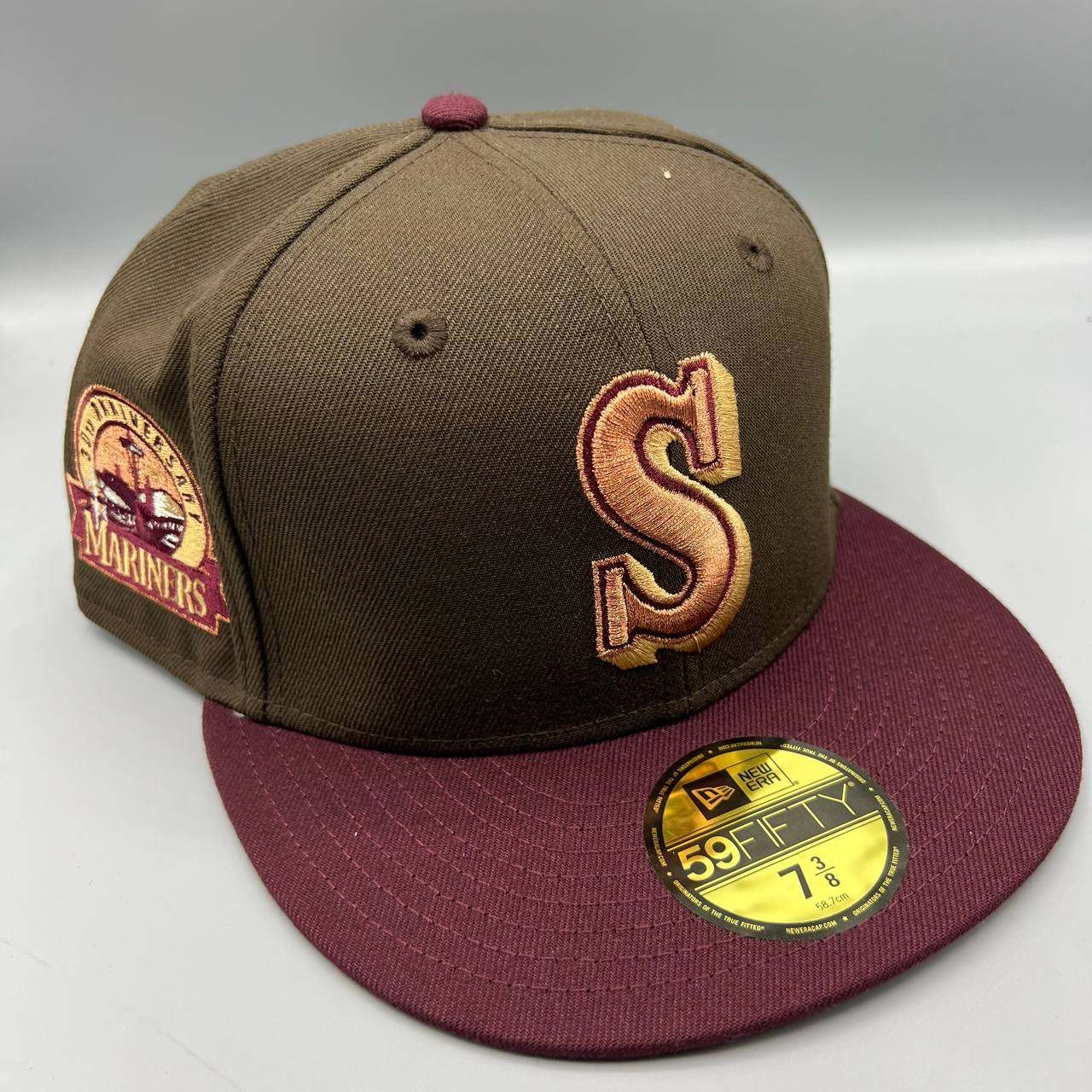 Seattle Mariners Hat Men 7 3/8 Brown 59Fifty New Era MLB Fitted Cap